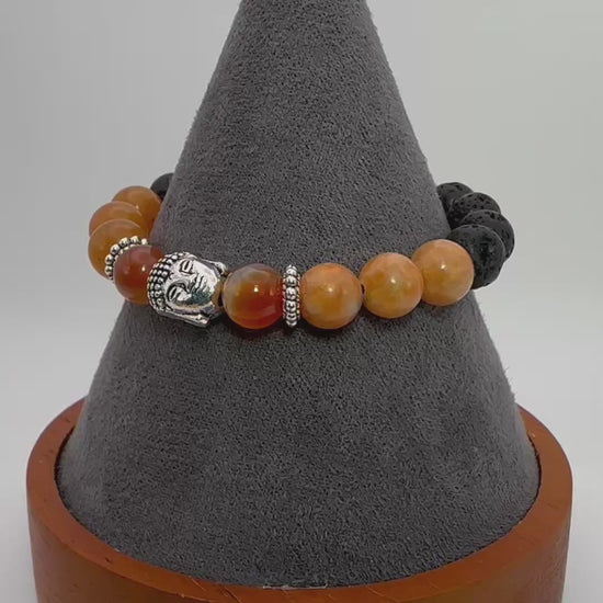 Sacral Chakra Svadhisthana bracelet - carnelian - orange calcite - aventurine - sunstone Video