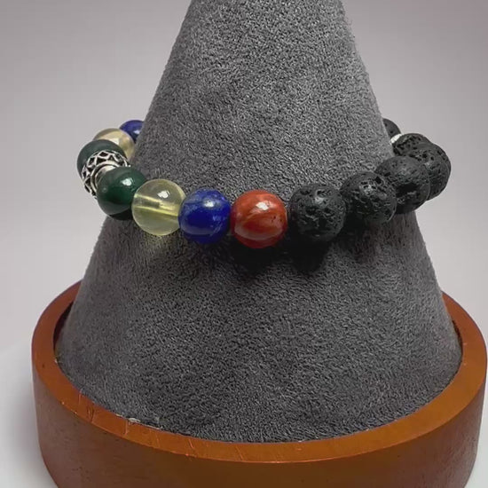 Acid Reflux/Heartburn Bracelet - Citrine - Bloodstone - Red Jasper - Lapis Lazuli - Crystal Healing Jewelry Video